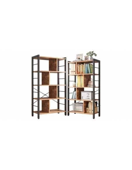 Stand metalic pentru biblioteca tip scara cu 4 rafturi din mdf marimea L