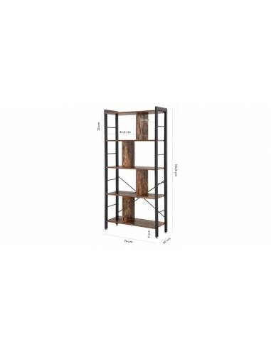Stand metalic pentru biblioteca tip scara cu 4 rafturi din mdf marimea L