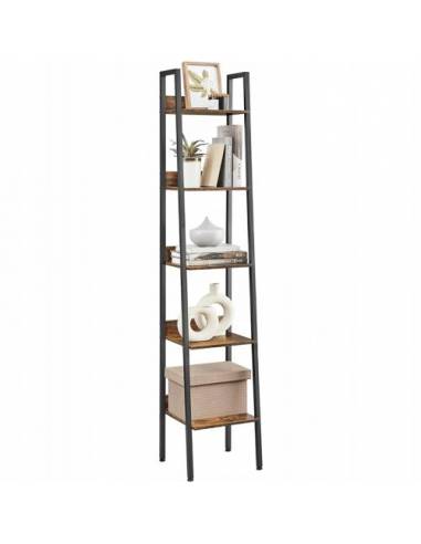 Stand metalic pentru biblioteca tip scara cu 4 rafturi din mdf marimea M