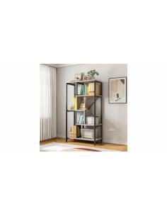 Stand metalic deschis pentru biblioteca cu 8 rafturi din mdf marimea L 2